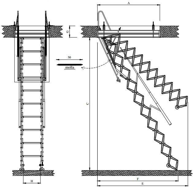 motorized retractable staircase Data sheet aluminum aci